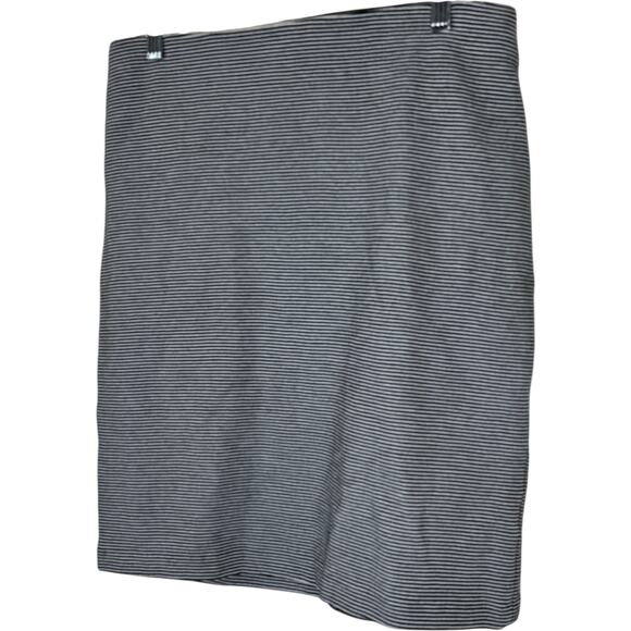 Premise Black White Striped Pencil Skirt Women's Size M Cotton Blend Workwear - Picture 6 of 12